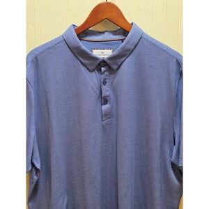Modern Ambition Polo Shirt Mens 2XL Blue Stripe Delightfully Technical Knit
